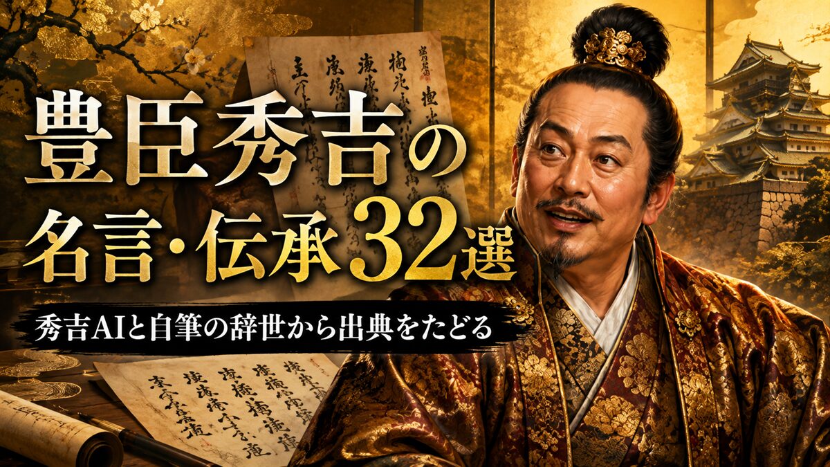 豊臣秀吉の名言・伝承32選｜秀吉AIと自筆の辞世から出典をたどる