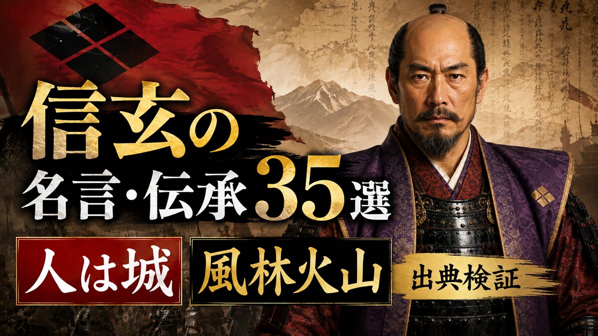 武田信玄の名言・伝承35選！信玄AIと『人は城』『風林火山』の出典検証