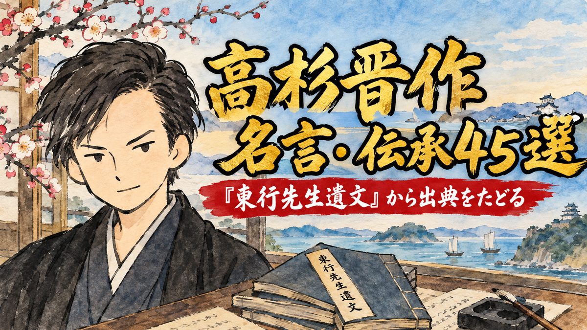 高杉晋作の名言・伝承45選｜晋作AIと『東行先生遺文』から出典をたどる