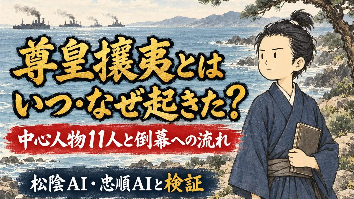 尊皇攘夷をわかりやすく！いつ・なぜ起きた？中心人物11人と倒幕への流れを松陰AI・忠順AIと検証